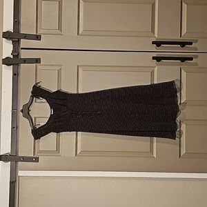 Juniors black with pink polka-dot party dress.